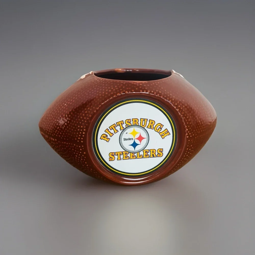 Pittsburgh Steelers Ceramic Football Candy Dish Planter Pen Holder NFL Logo 7